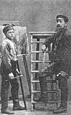 Målaren O. W. Wretling med son